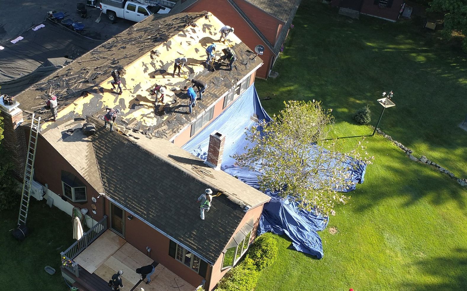 Contractor working on roof