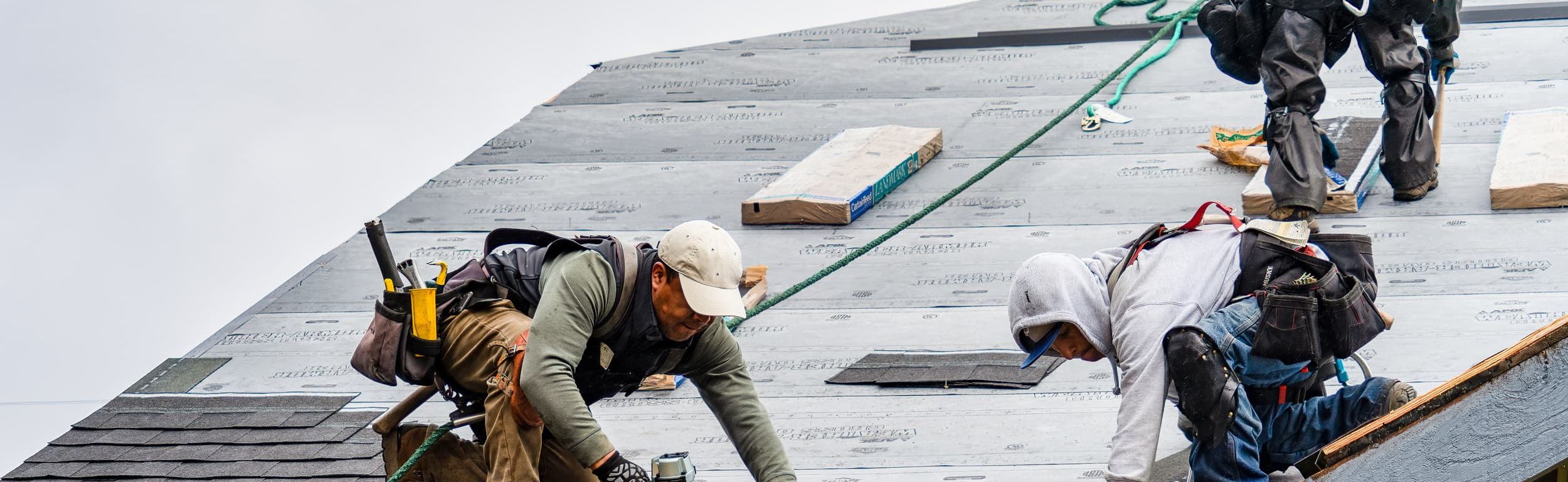 Man working on roof