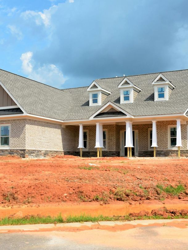 Shingles on modern roof