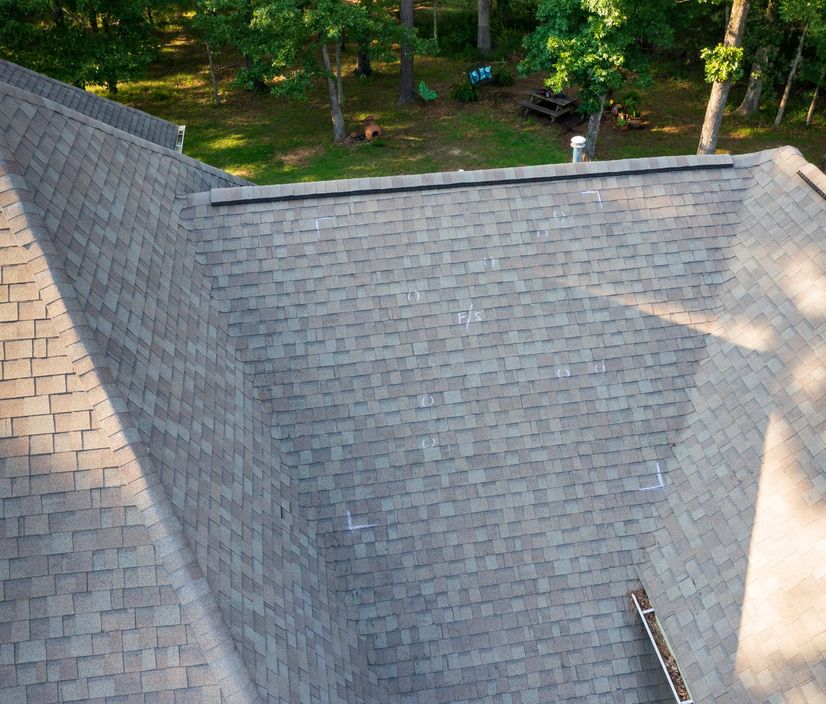 house with black shingled roof